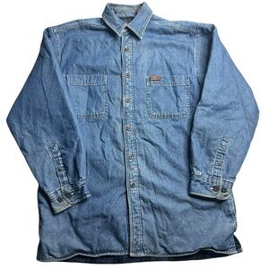 Wolverine Boots & Gear Men’s Flannel-Lined Denim Work Shirt Jacket Blue Size M‎